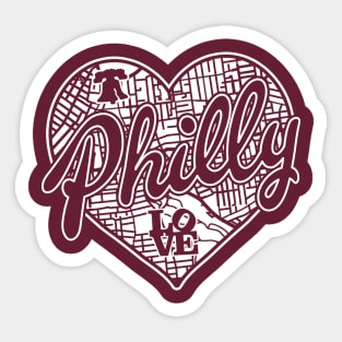 Philly City Street Map Liberty Bell Love Philadelphia PA Brotherly Love Sticker